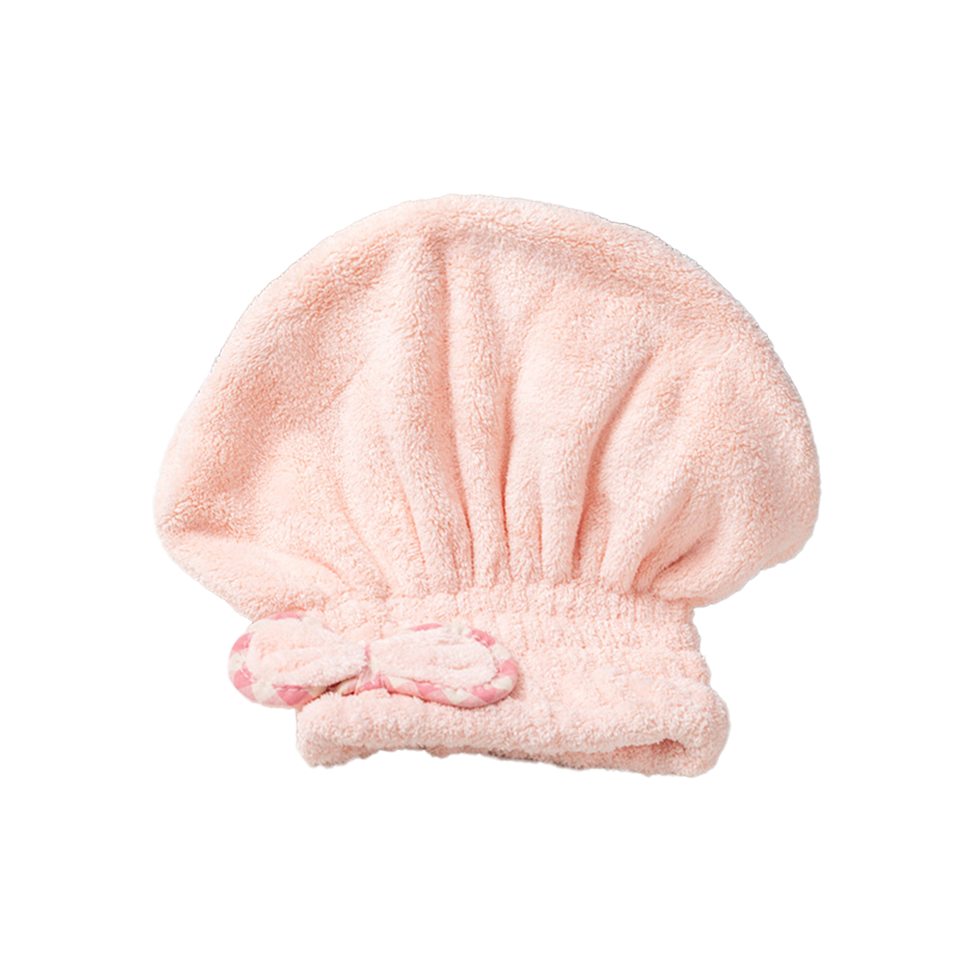 Coral velvet princess hair dryer cap