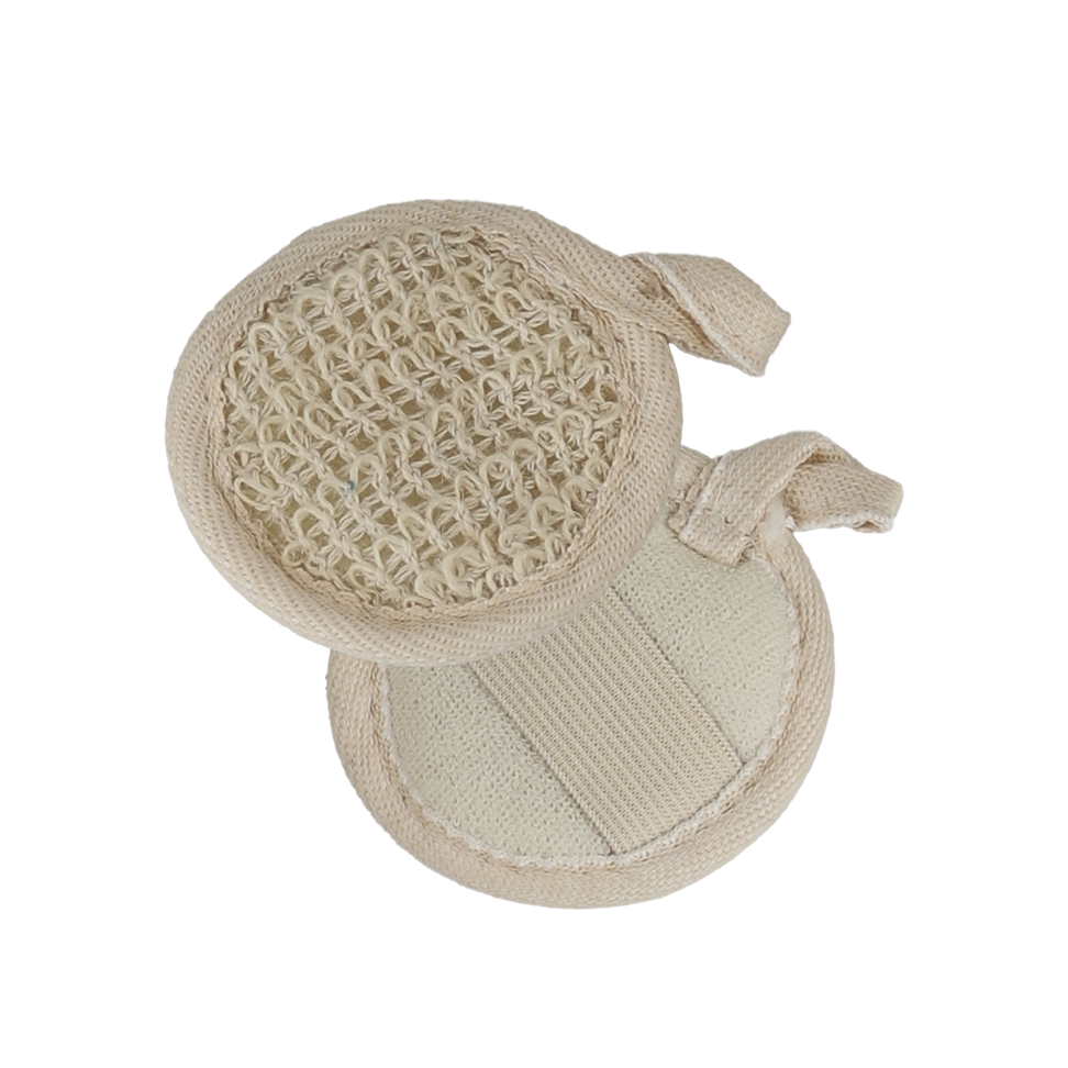 Linen loofah bath scrub two-piece set