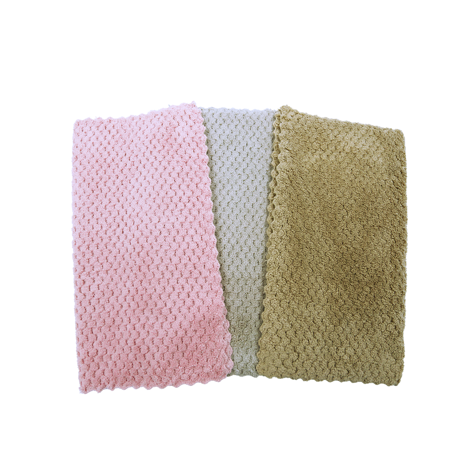 Multipurpose coral fleece dish towel
