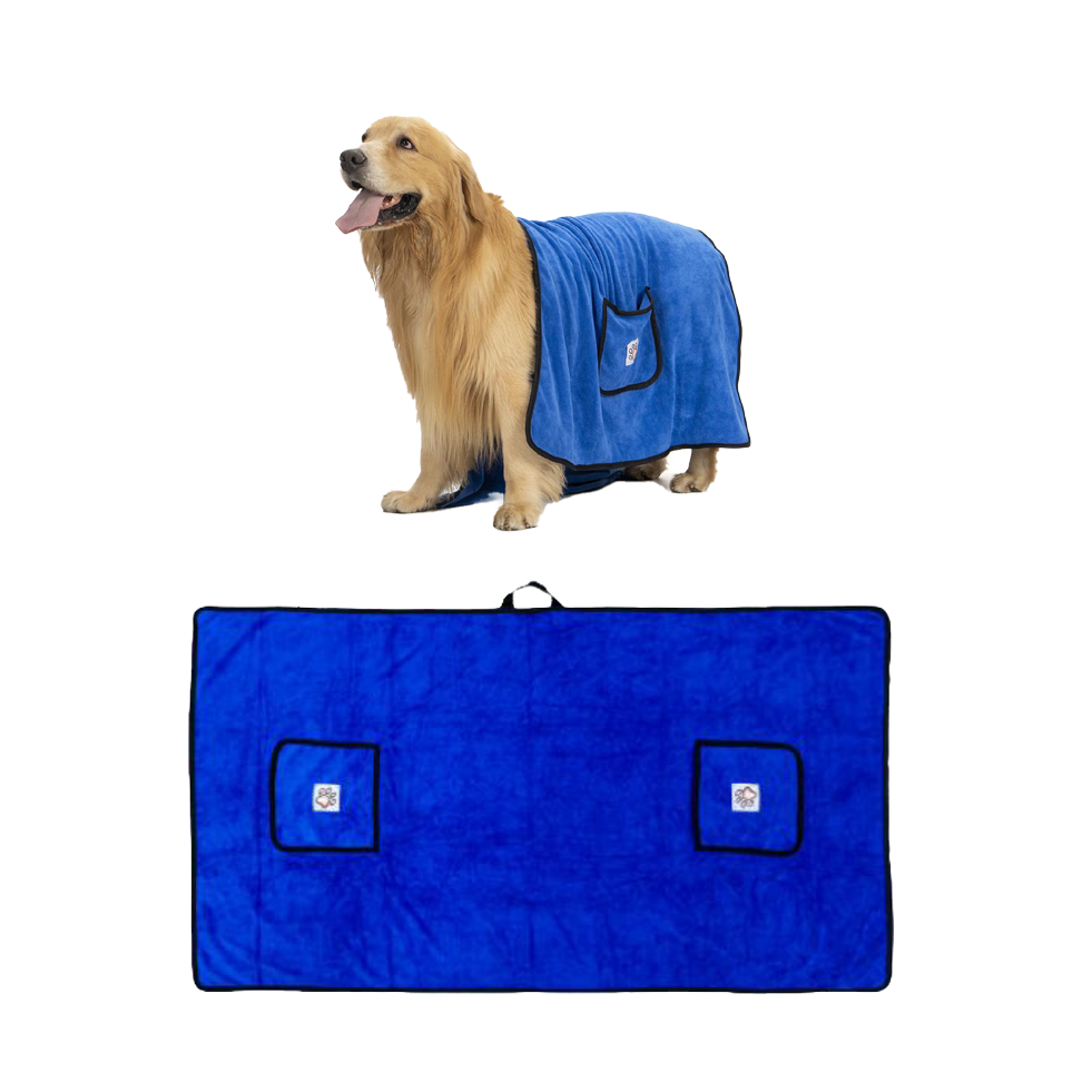 Pet glove-style pocket absorbent quick-drying bath towel