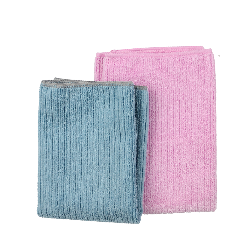 Multipurpose warp knitted three-space and one-microfine cellulose color striped rag