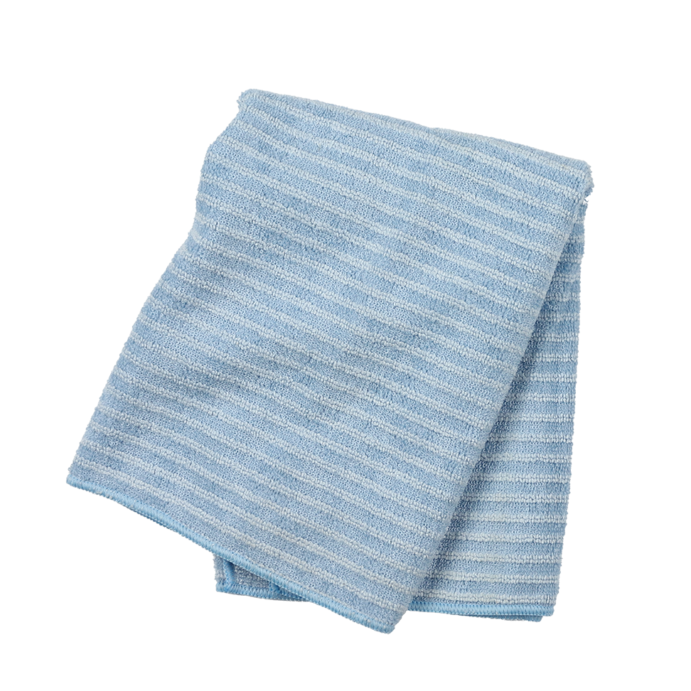 Warp knitted striped floor cleaning cloth