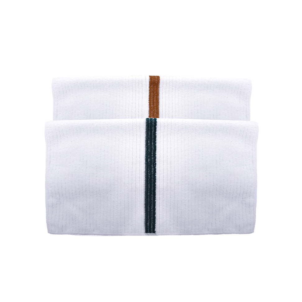Multi-purpose polyester nylon white background with color stripes towel