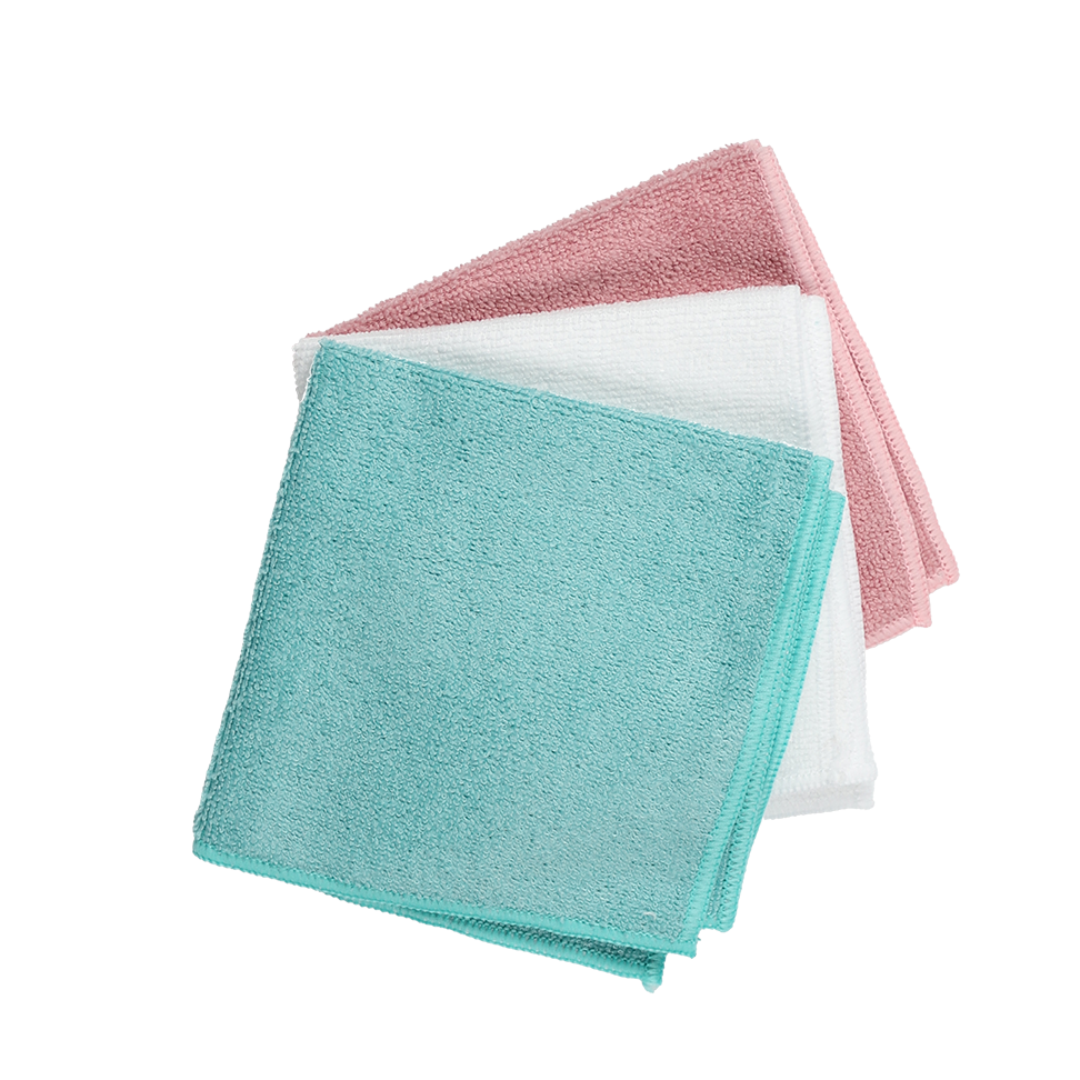 Multi-purpose three-color warp knitted microfiber cloth