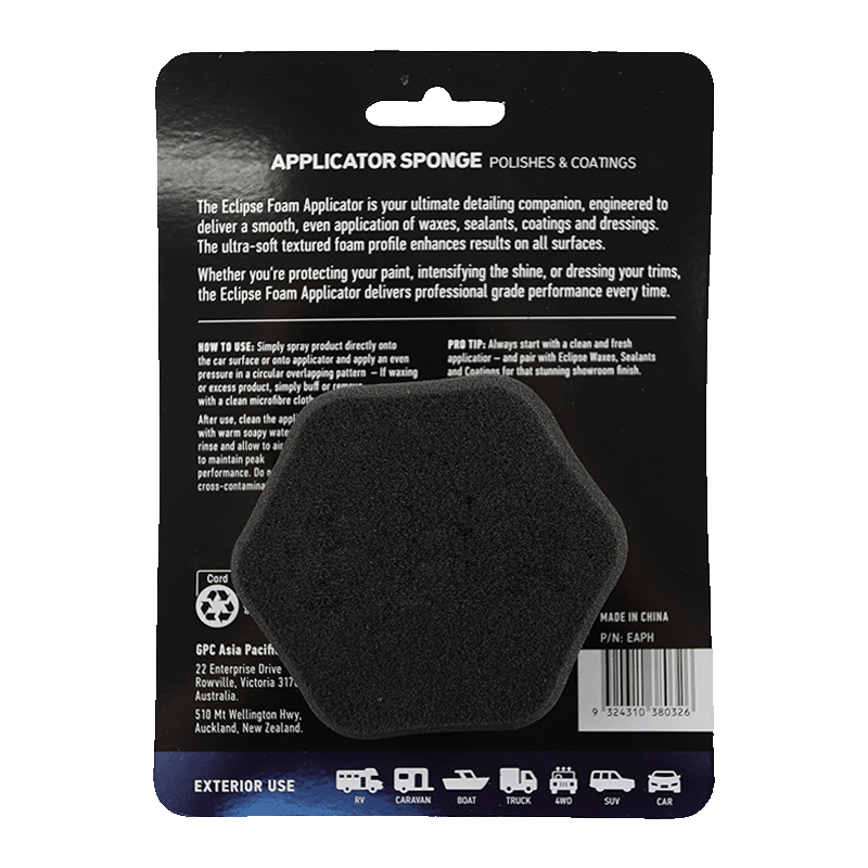 Applicator Sponge Polishes & Coatings Back Packaging