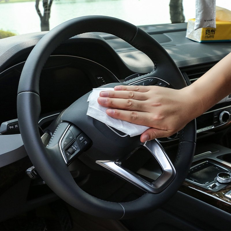 Cleaning car interior leather