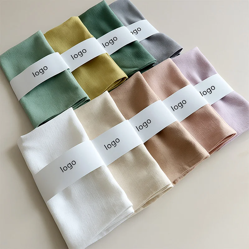 Plain Cotton-Linen Tea Napkins