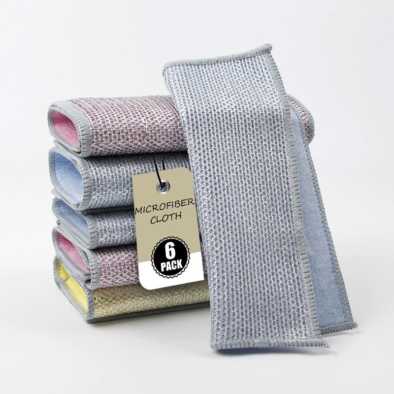 Ultra-Fine Microfiber Silver Wire Dishwashing Cloth